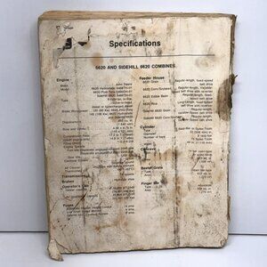 Vintage John Deere 6620 & Sidehill 6620 Combines Operator's Manual